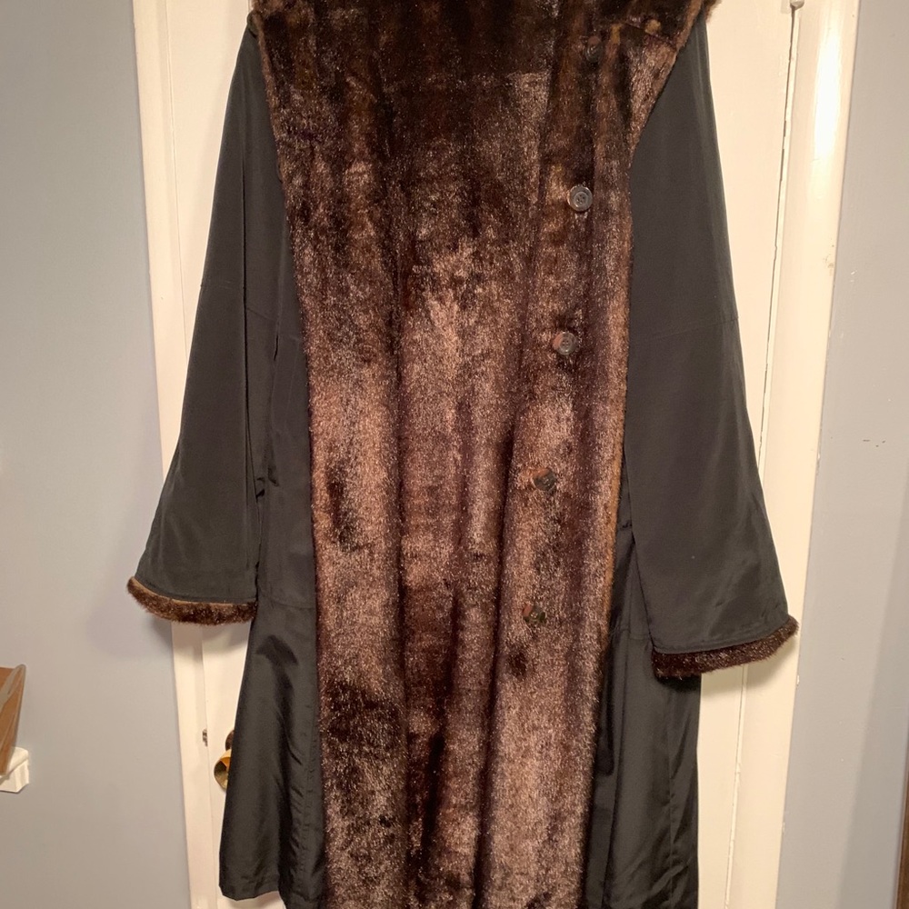 Utex Design Reversible Faux Fur Coat